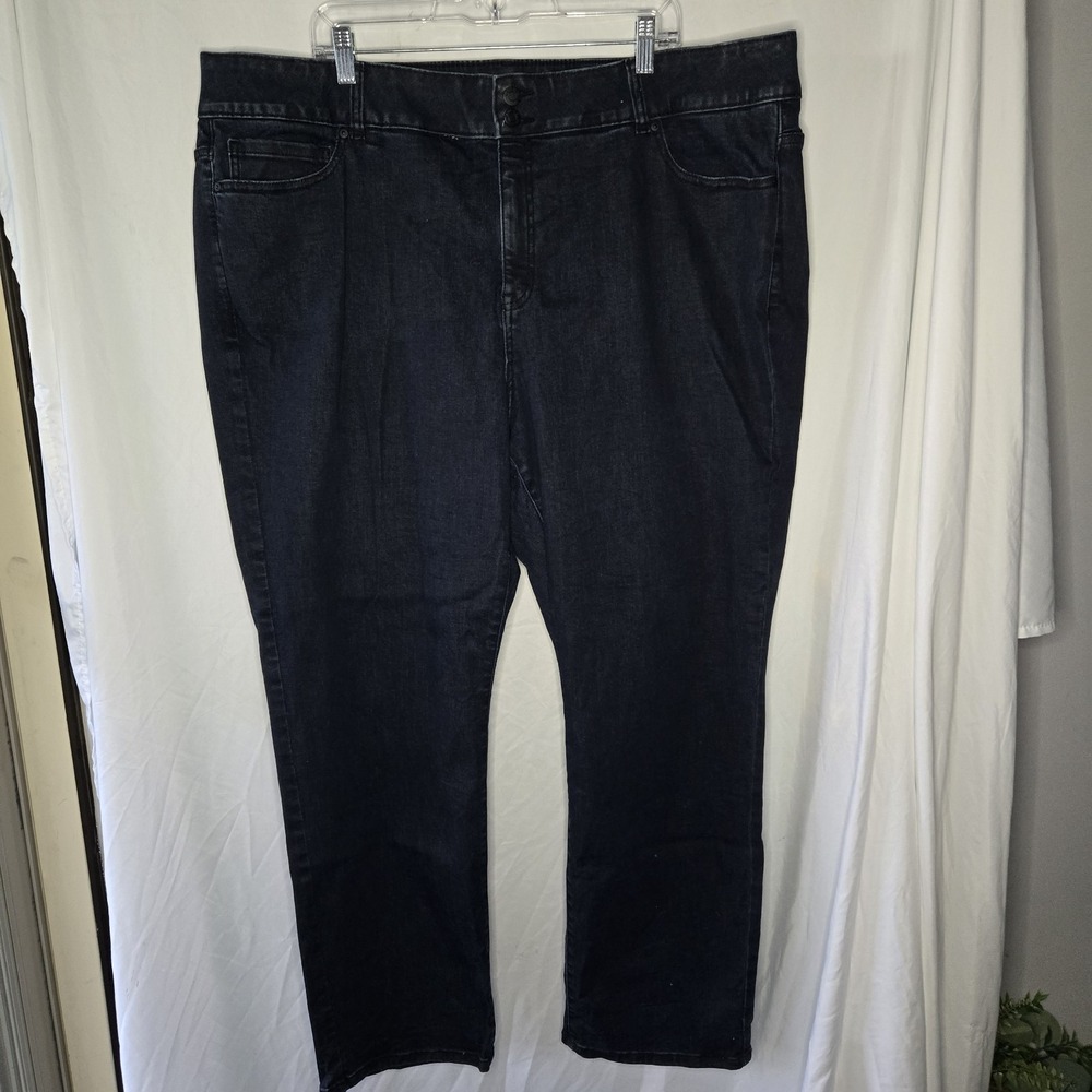 Lane Bryant Flex Magic Waistband High Rise Straight‎ Jeans Dark Rinse Stretch 26
